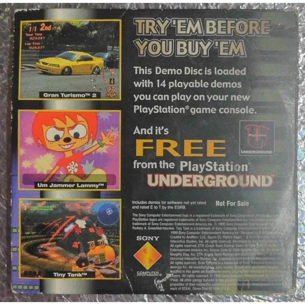 PlayStation Underground Demo Disc Shock Your System! With Original Sleeve